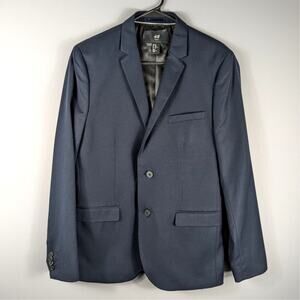 H&M Men’s Slim Fit Blazer 40R Navy Blue Two Button Modern Sport Coat